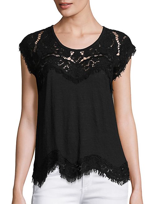 Generation Love - Reeves Scalloped Lace-Trim Top