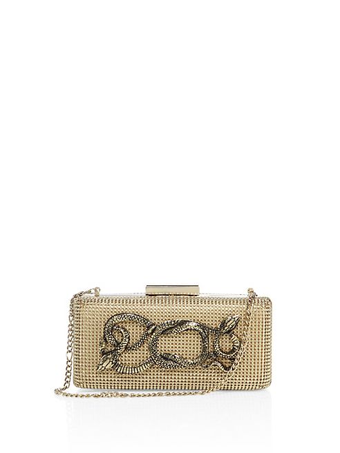 Whiting & Davis - Serpents Goldtone Convertible Minaudiere