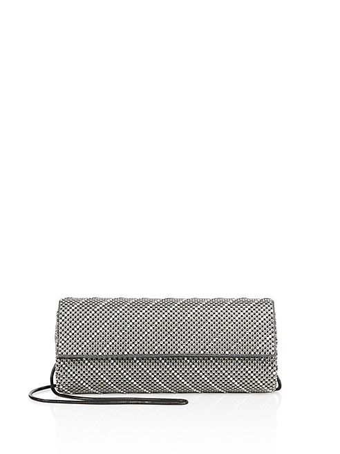 Whiting & Davis - Crystal Chevron Convertible Clutch