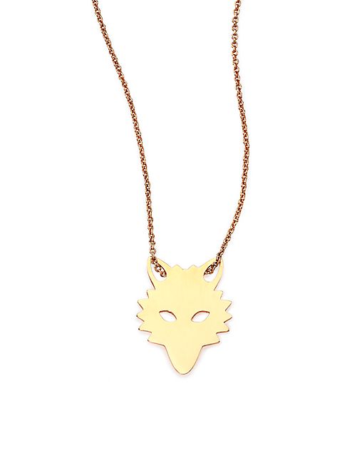 GINETTE NY - Wolf 18K Rose Gold Pendant Necklace