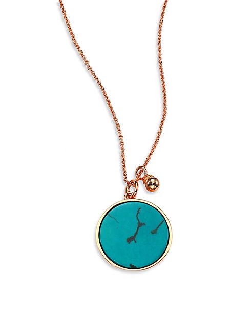 GINETTE NY - Wise Ever Turquoise & 18K Rose Gold Pendant Necklace