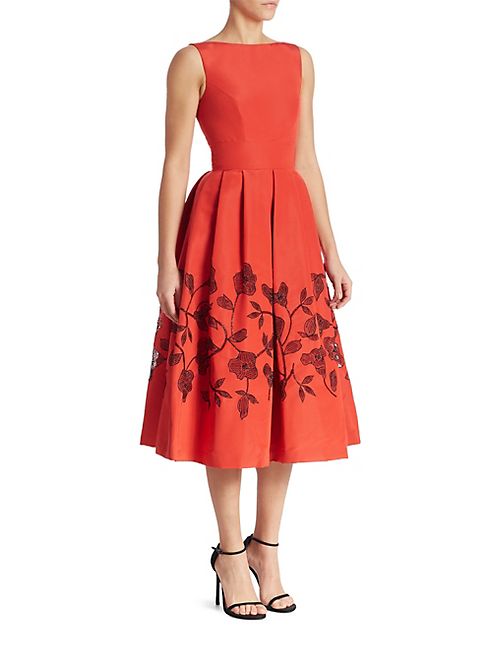 Lela Rose - Floral Embroidered Dress