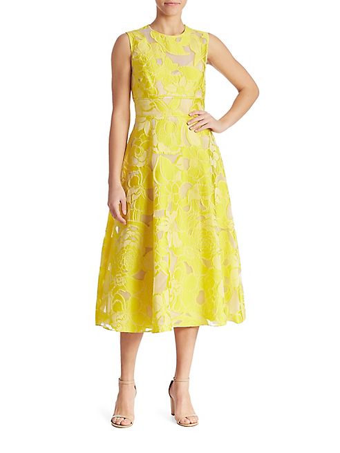 Lela Rose - Sleeveless Floral Dress