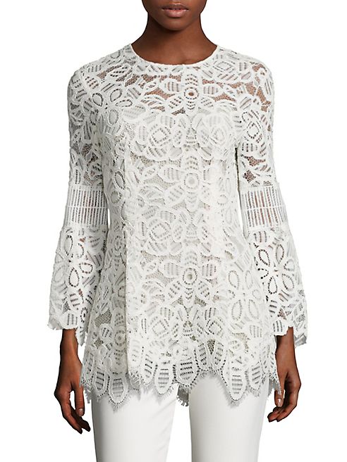 Lela Rose - Floral Bell Sleeve Top