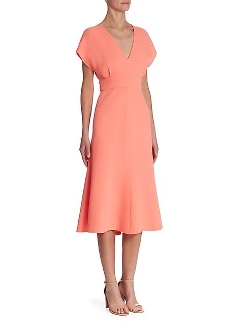 Lela Rose - V-Neck Wool-Blend Dress