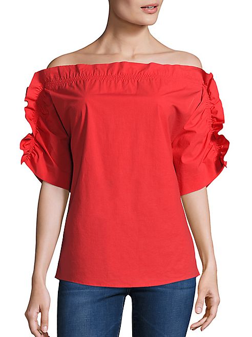 MSGM - Ruffle Off-The-Shoulder Top