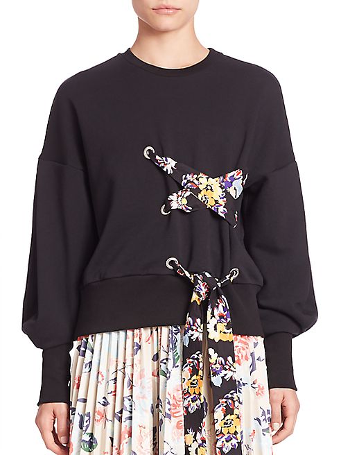 MSGM - Lace-Up Front Sweatshirt