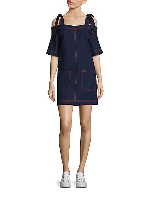 MSGM - Cold-Shoulder Cotton Dress