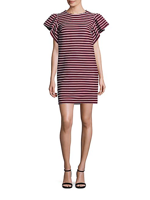 MSGM - Striped Ruffle Sleeve Dress