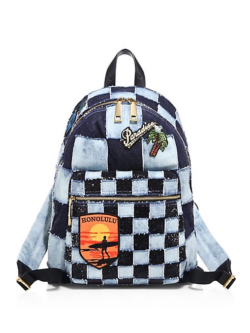 Marc Jacobs - Checkered Denim Biker Backpack