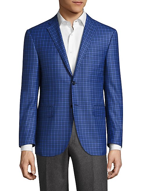 Corneliani - Virgin Wool Regular-Fit Checkered Jacket