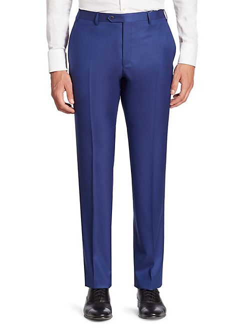 Corneliani - Solid Straight-Leg Wool Pants