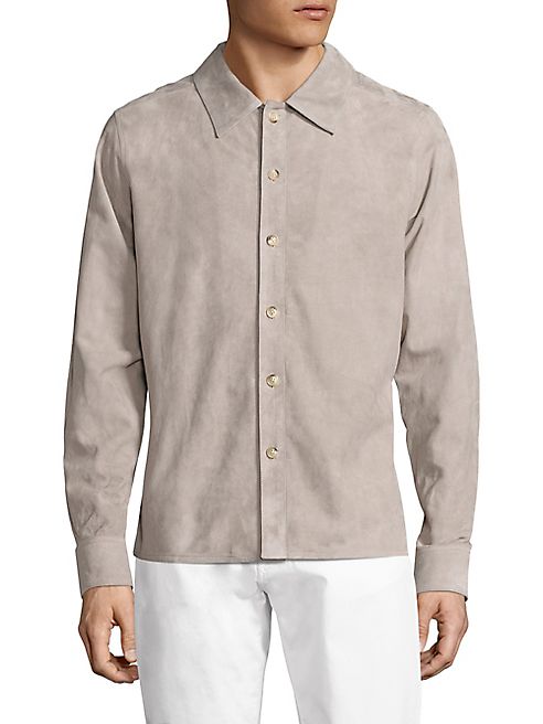 Corneliani - Long Sleeve Suede Shirt Jacket