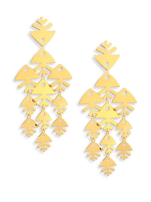 Tory Burch - Metal Fish Chandelier Earrings