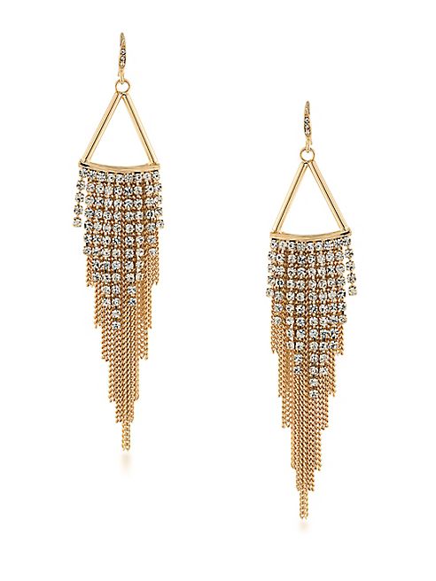 ABS by Allen Schwartz Jewelry - Color Binge Fringed Chain & Crystal Chandelier Earrings