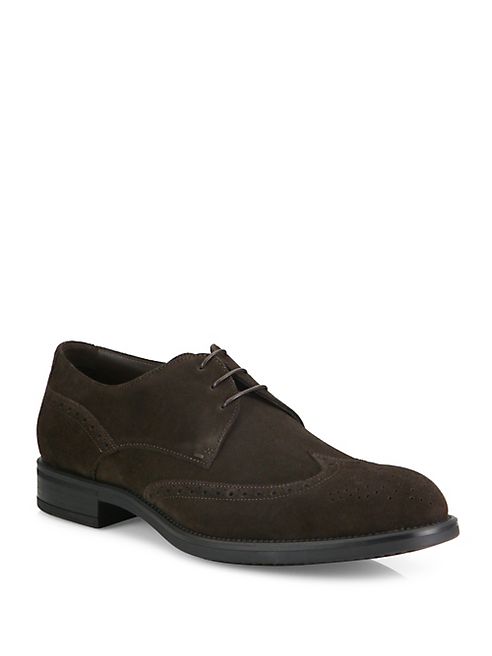 HUGO BOSS - Kenth Suede Brogue Derby Shoes