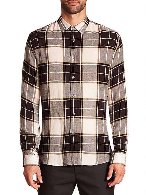 Public School - Plaid Wool Blend Shirt