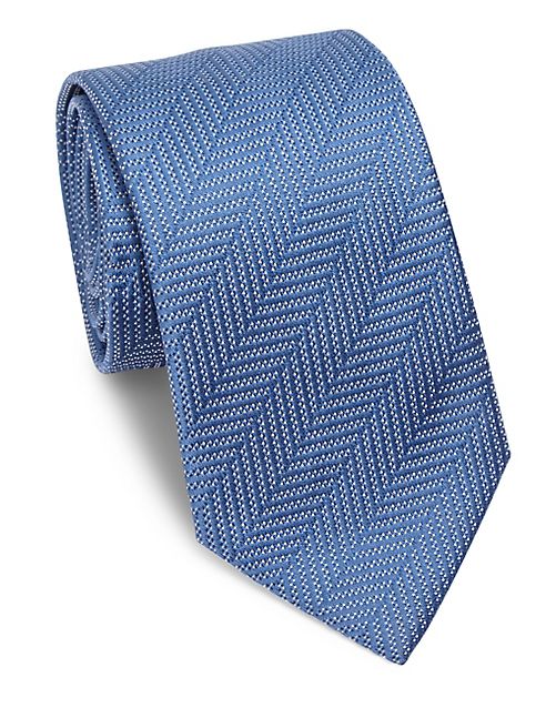 Armani Collezioni - Chevron Striped Silk Tie