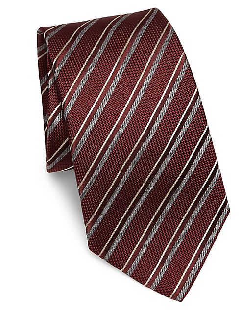 Armani Collezioni - Striped Knit Silk Tie