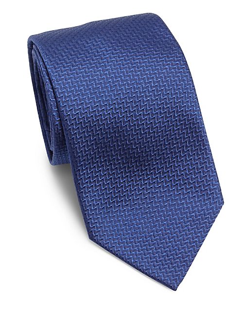 Armani Collezioni - Textured Chevron Silk Tie