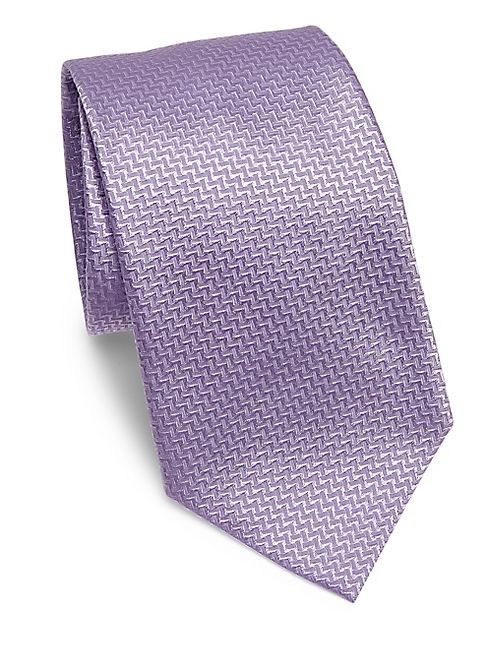 Armani Collezioni - Textured Chevron Silk Tie