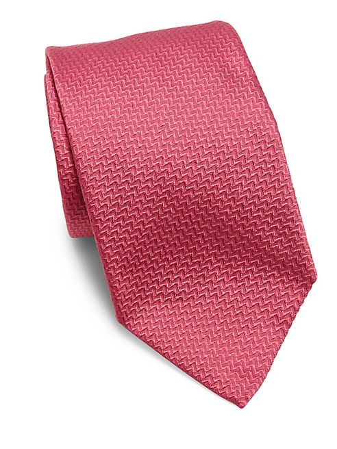 Armani Collezioni - Textured Chevron Silk Tie