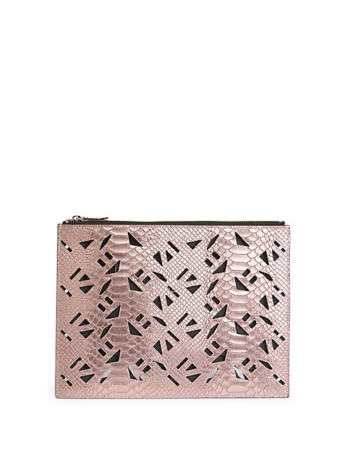 KENZO - Cutout Python Leather Pouch