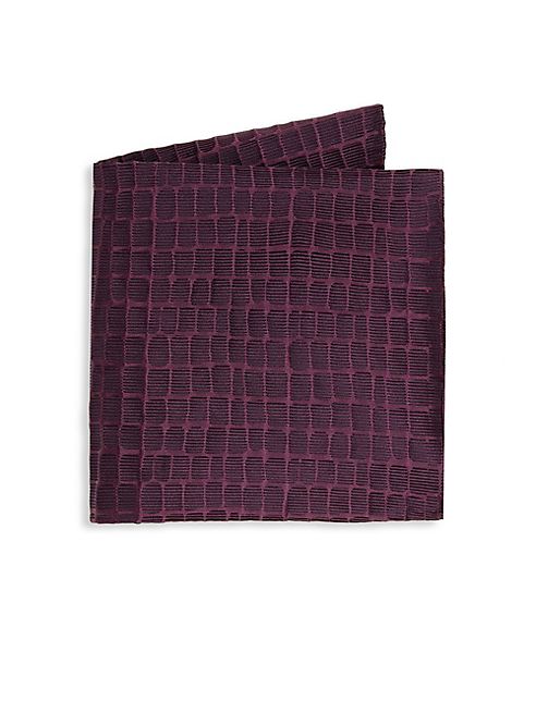 Armani Collezioni - Large Caiman Silk Pocket Square