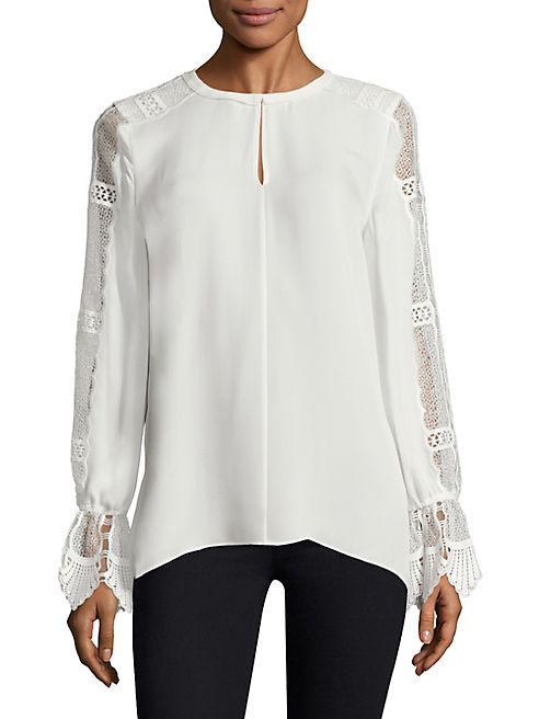 KOBI HALPERIN - Tasha Bell Sleeve Silk & Lace Blouse