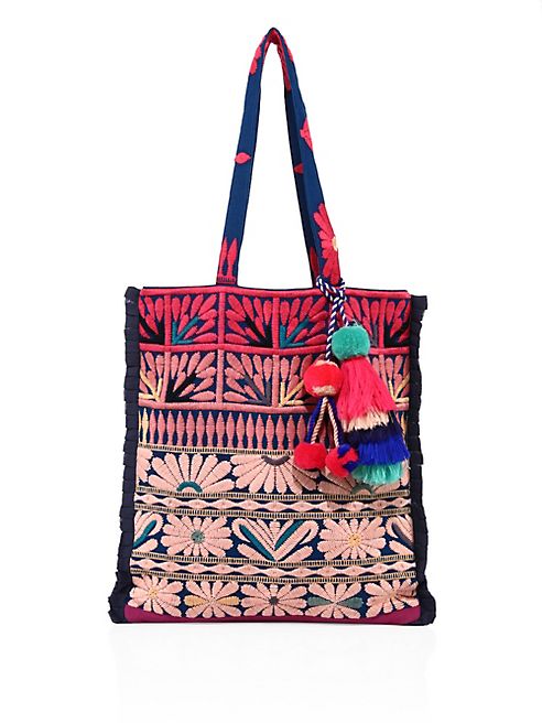 FIGUE - Samoa Floral-Embroidered Canvas Tote