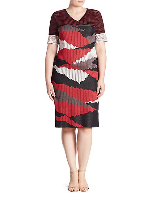 Stizzoli, Plus Size - Plus Camo Print Knit Dress