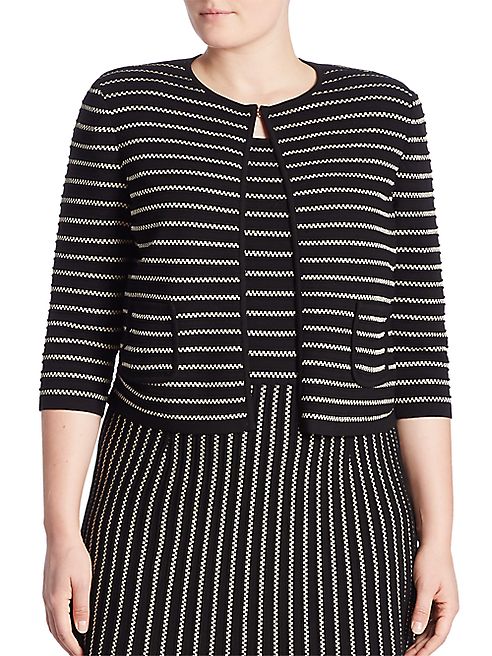 Stizzoli, Plus Size - Zigzag Striped Cardigan