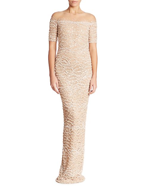 Pamella Roland - Embellished Lace Gown