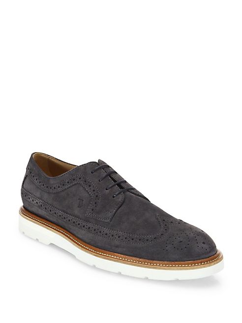 Tod's - Brogue Detailed Suede Oxfords