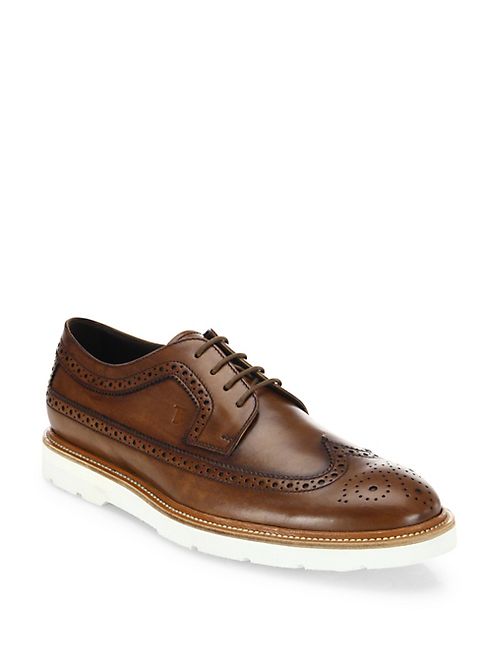 Tod's - Wingtip Perforated Leather Oxford Shoes