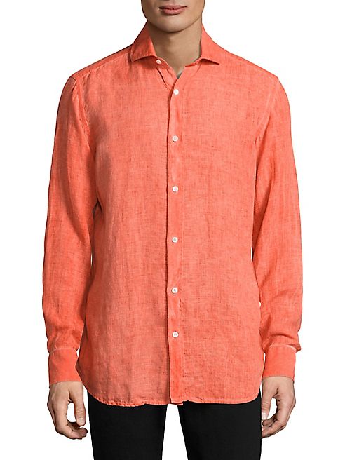 Patrick Assaraf - Cold Dye Linen Carnation Shirt