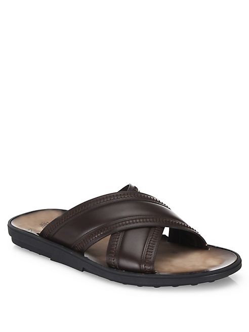 Tod's - Crisscross Leather Slides