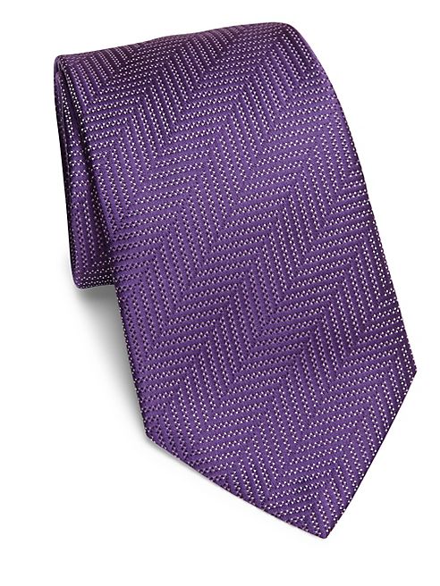 Armani Collezioni - Chevron Stripe Silk Tie