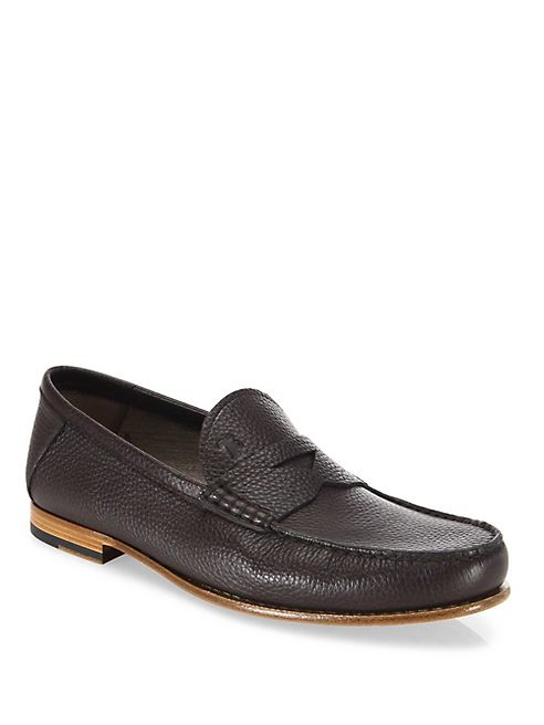 Tod's - Textured Leather Penny Loafers