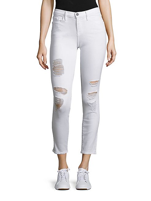 FRAME - Le Skinny De Jeanne Distressed Jeans