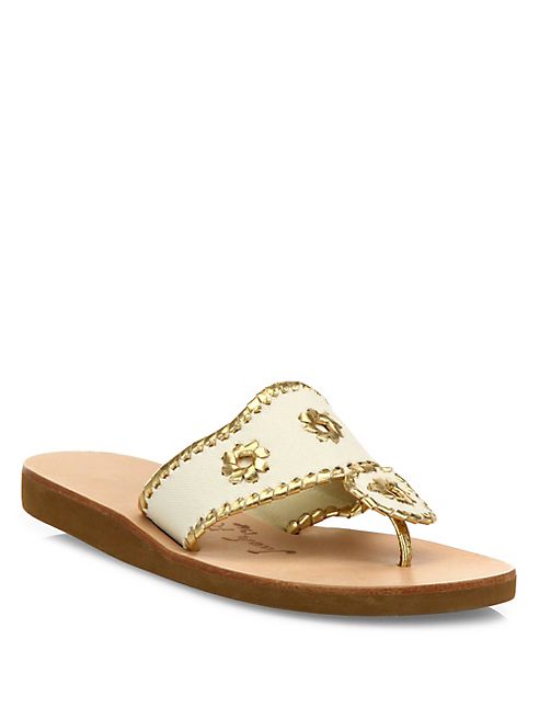 Jack Rogers - Boating Metallic Whipstitch Canvas Sandals