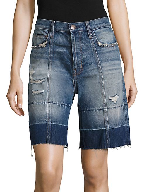 Current/Elliott - The Seamed Denim Bermuda Shorts