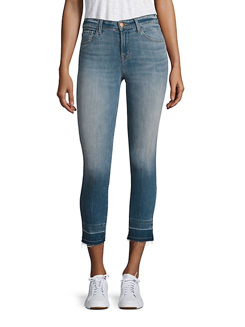 J BRAND - 835 Cropped Raw Hem Skinny Jeans/Corrupted