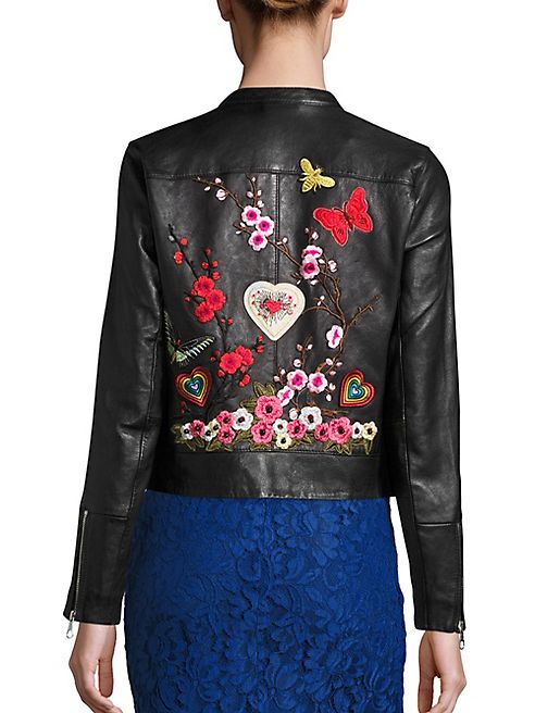 SET - Embroidered Leather Jacket