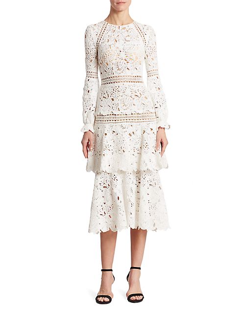 Oscar de la Renta - Tiered Lace Dress