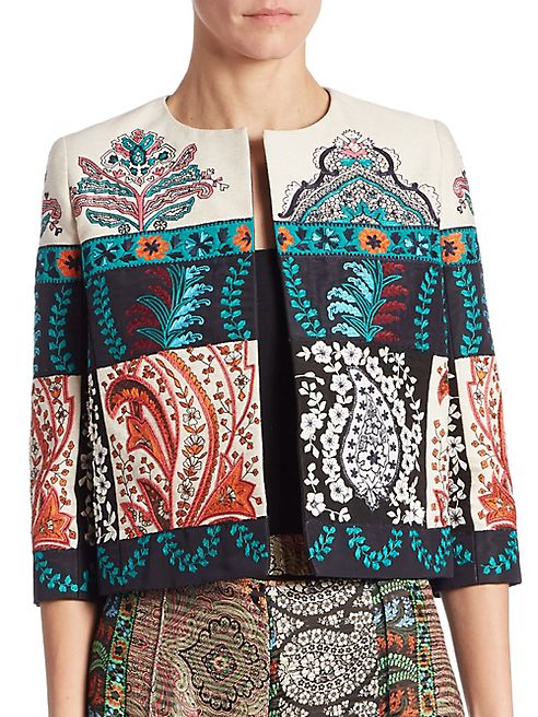 Oscar de la Renta - Floral Embroidered Jacket