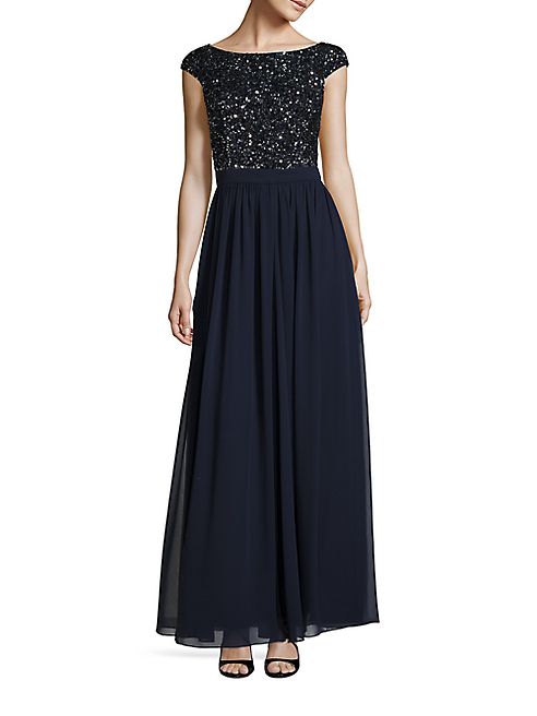 Aidan Mattox - Embellished V-Back Gown