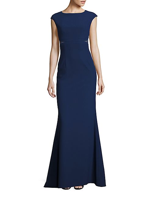 Aidan Mattox - Lace Inset Crepe Gown