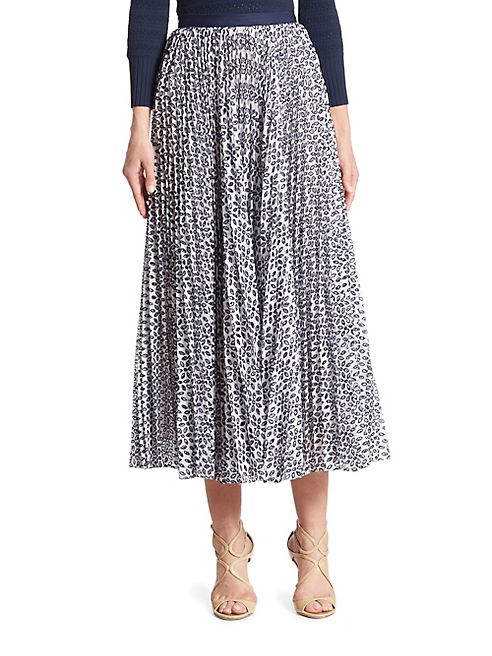 Oscar de la Renta - Floral Pleated Skirt