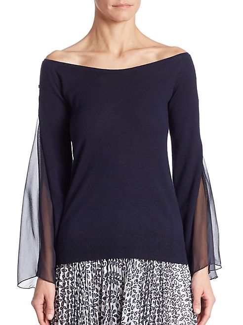 Oscar de la Renta - Wool-Blend Bateau Neck Top